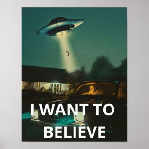 Affiche Je veux croire, Film Rétro 90s, Alien UFO