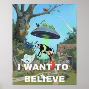 Affiche Je veux croire, Film Rétro 90s, Alien UFO