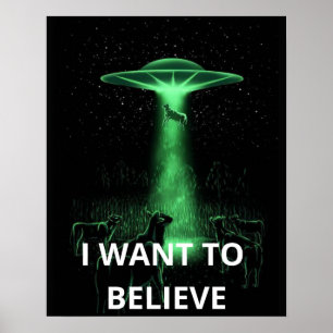 Affiche Je veux croire, Film Rétro 90s, Alien UFO