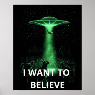 Affiche Je veux croire, Film Rétro 90s, Alien UFO