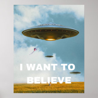 Affiche Je veux croire, Film Rétro 90s, Alien UFO