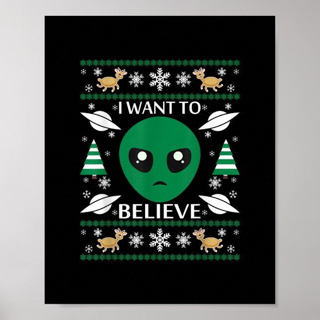 Affiche Je Veux Croire Noël Alien (Devant)