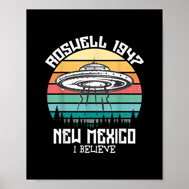 Affiche Je Veux Croire Que J'Aliens UFO Area 51 Roswell No (Devant)