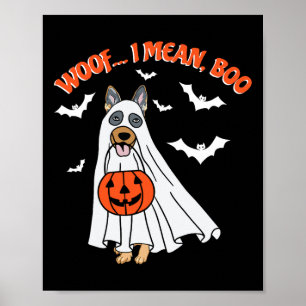 Affiche Je veux dire Boo Drôle Fantôme Chien Halloween Cit