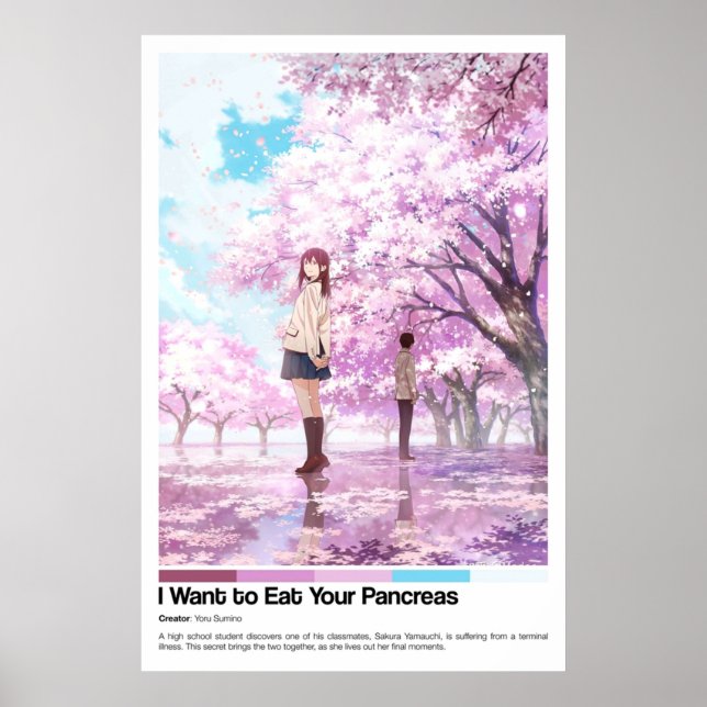 Affiche Je veux manger vos Pancreas Anime Yoru Sumino Wall (Devant)