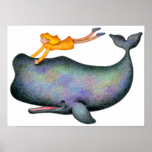 Affiche Je veux nager avec les baleines.