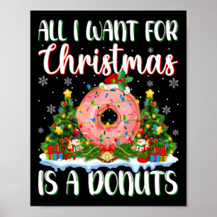 Affiche Je Veux Pour Noël Est Un Donuts Les Lumières Des A