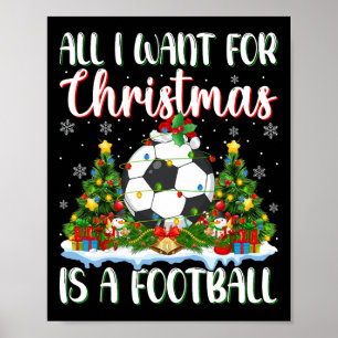 Affiche Je Veux Pour Noël Est Un Football Xmas Tree Light
