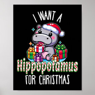 Affiche Je Veux Un Hippopotame Pour La Coupe De Noël Hippo