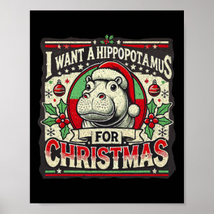 Affiche Je Veux Un Hippopotame Pour Noël