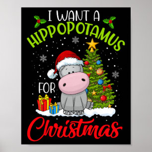 Affiche Je Veux Un Hippopotame Pour Noël Hippo De Noël Pou