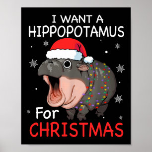 Affiche Je Veux Un Hippopotame Pour Noël Hippo De Noël Pou