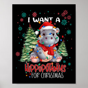 Affiche Je Veux Un Hippopotame Pour Noël Hippo De Noël Pou