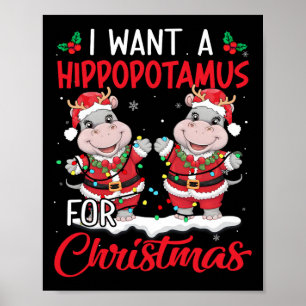 Affiche Je Veux Un Hippopotame Pour Noël Hippo De Noël Pou