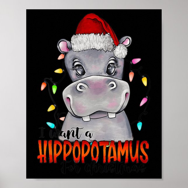 Affiche Je Veux Un Hippopotame Pour Noël Hippo Xmas 4 (Devant)