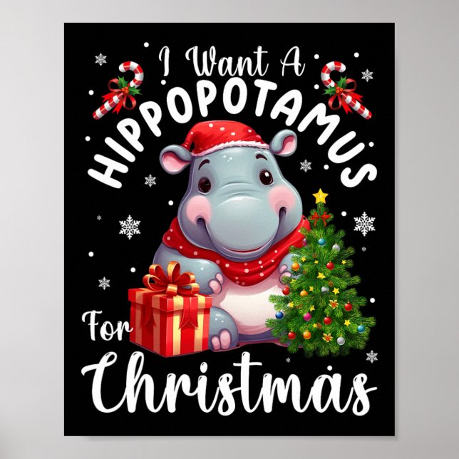 Affiche Je Veux Un Hippopotame Pour Noël Noël Noël Noël No (Devant)