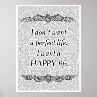 Affiche Je veux une vie heureuse - Citation positive