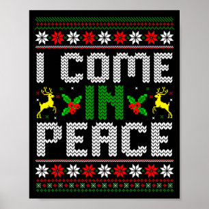 Affiche Je viens en paix Couple assorti Ugly Christmas Swe