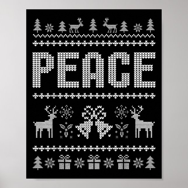 Affiche Je Viens En Paix Noël Noël Noël Noël Noël Reindeer (Devant)
