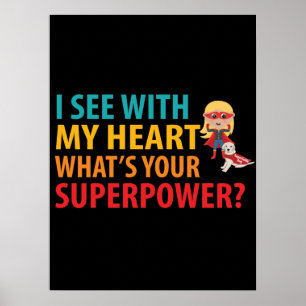 Affiche Je Vois Avec Mon Coeur Fille - L'Aveugle Braille