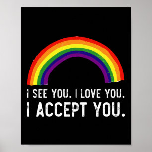 Affiche Je Vois Je T'Aime Je T'Accepte Gay pride LGBT Shir
