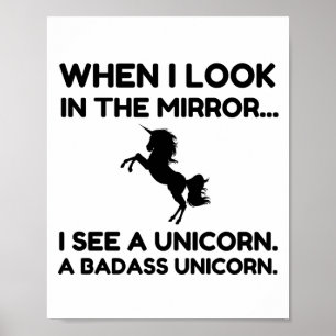 AFFICHE JE VOIS UN BADASS UNICORN