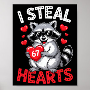 Affiche Je vole 67 cœurs drôle 67 Saint-Valentin Raton lav