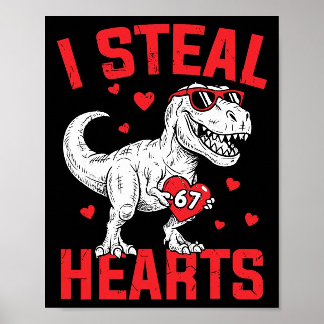 Affiche Je vole 67 cœurs drôle six sept Saint-Valentin Din (Devant)