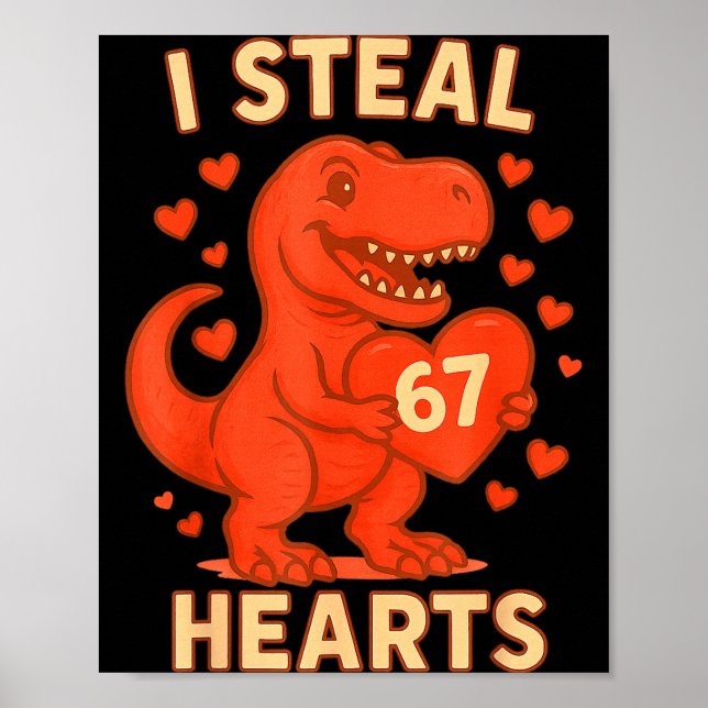 Affiche Je vole 67 cœurs Saint-Valentin 67 Meme 6 7  (Devant)