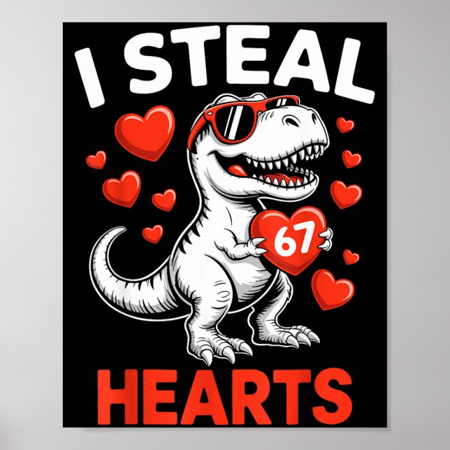Affiche Je vole 67 cœurs Saint-Valentin 67 Meme 6 7 T-re (Devant)