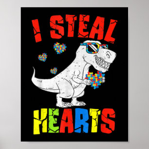 Affiche Je vole Coeurs Dinosaure Sensibilisation sur l'aut