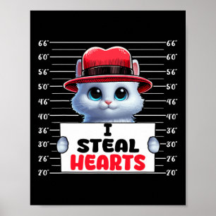 Affiche Je vole de mignons Coeurs Saint Valentin Propriéta