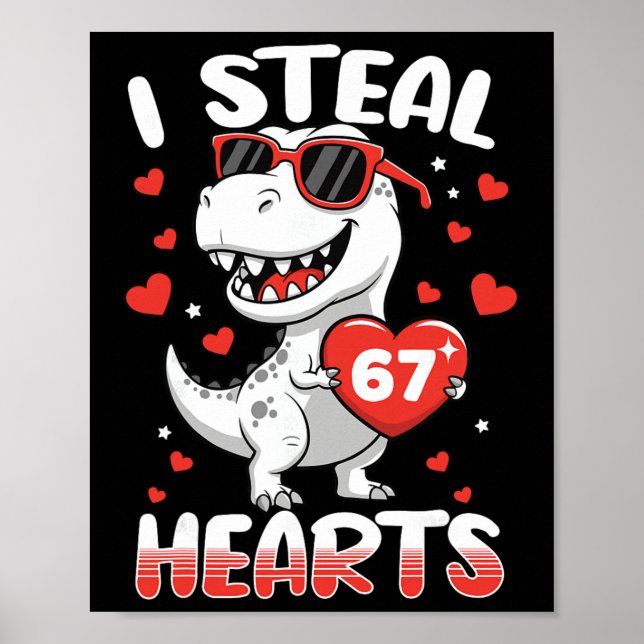 Affiche Je vole des cœurs 67 Mème Drôle de dinosaure Saint (Devant)