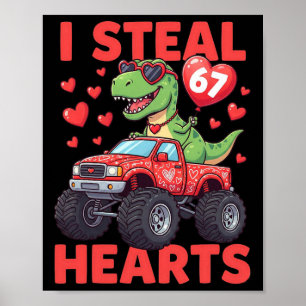 Affiche Je vole des cœurs 67 Saint-Valentin 67 Meme 6 7 T-