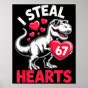 Affiche Je vole des cœurs 67 Saint-Valentin 67 Meme 6 7 T-