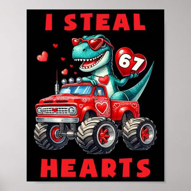 Affiche Je vole des coeurs 67 Saint Valentin 67 Meme 6 7 T (Devant)