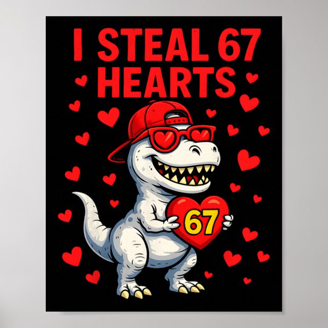 Affiche Je vole des coeurs 67 Saint Valentin 67 Meme 6 7 T (Devant)