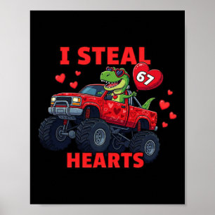 Affiche Je vole des cœurs 67 Saint-Valentin 67 Meme 6 7 T-