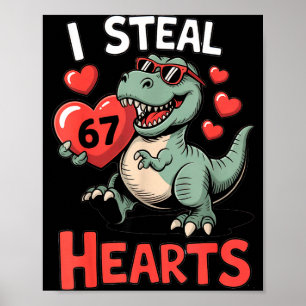 Affiche Je vole des cœurs 67 Saint-Valentin 67 Meme 6 7 T-