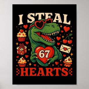 Affiche Je vole des cœurs 67 T-rex de la Saint-Valentin dr