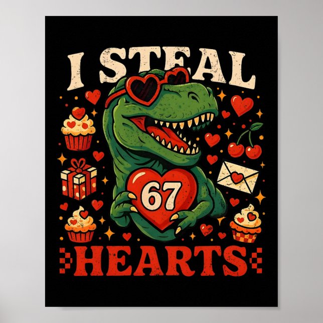 Affiche Je vole des cœurs 67 T-rex de la Saint-Valentin dr (Devant)