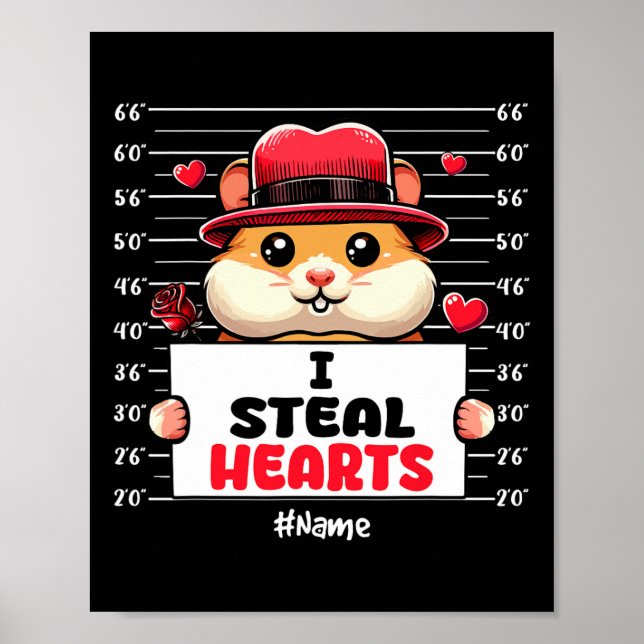 Affiche Je vole des cœurs mignons propriétaire de hamster  (Devant)