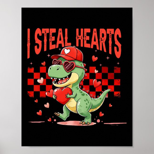 Affiche Je vole des cœurs Saint Valentin garçons enfants d (Devant)