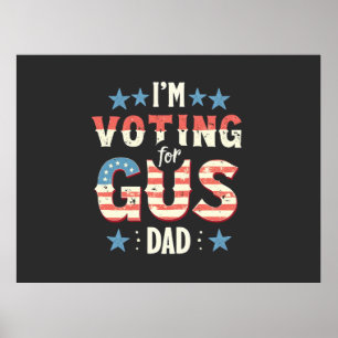Affiche Je vote pour l'élection de Gus Dad Harris Walz