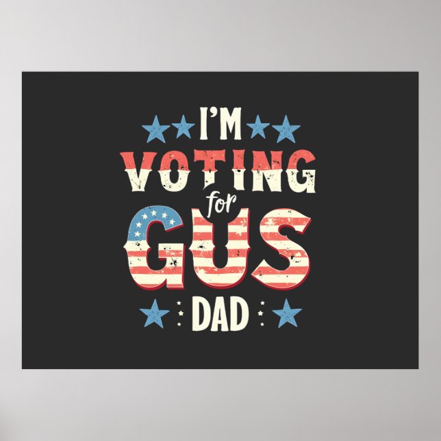 Affiche Je vote pour l'élection de Gus Dad Harris Walz (Devant)