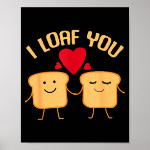 Affiche Je vous aime Pain drôle de la Saint-Valentin Cadea