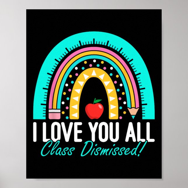 Affiche Je Vous Aime Tous Classe Enseignant Rejeté Jour De (Devant)