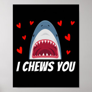 Affiche Je Vous Montre Drôle Valentines Jour Requin Couple