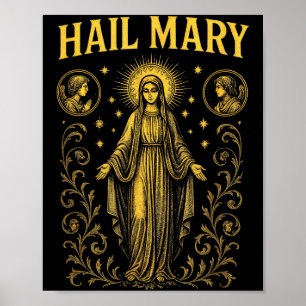 Affiche Je vous salue Marie - Art chrétien Lady Guadalupe