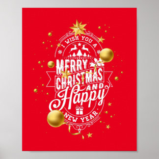 Affiche Je vous souhaite un très joyeux Noël et une bonne